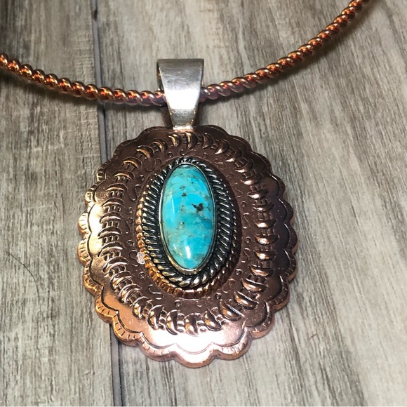 Carolyn Pollack Turquoise Copper Necklace & Pendant 💙 - Picture 2 of 14